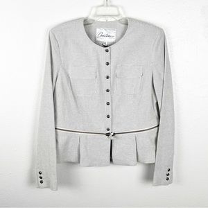 CABI Zip Line Long Sleeves Snap Button Closure Zipper Waist Blazer #205, Size 8